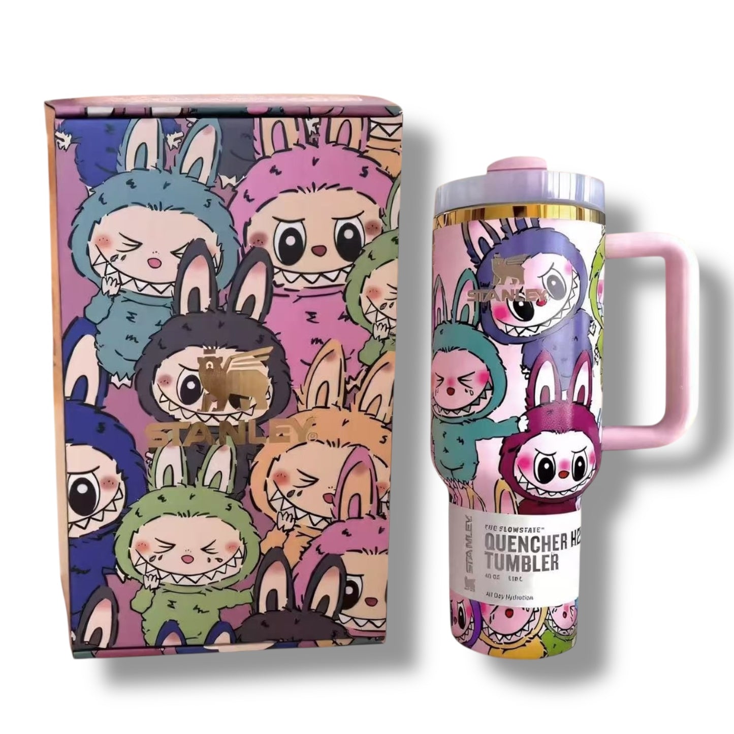 Labubu Quencher 40 OZ, Stanley Tumbler, Little Macaron Monsters Cup