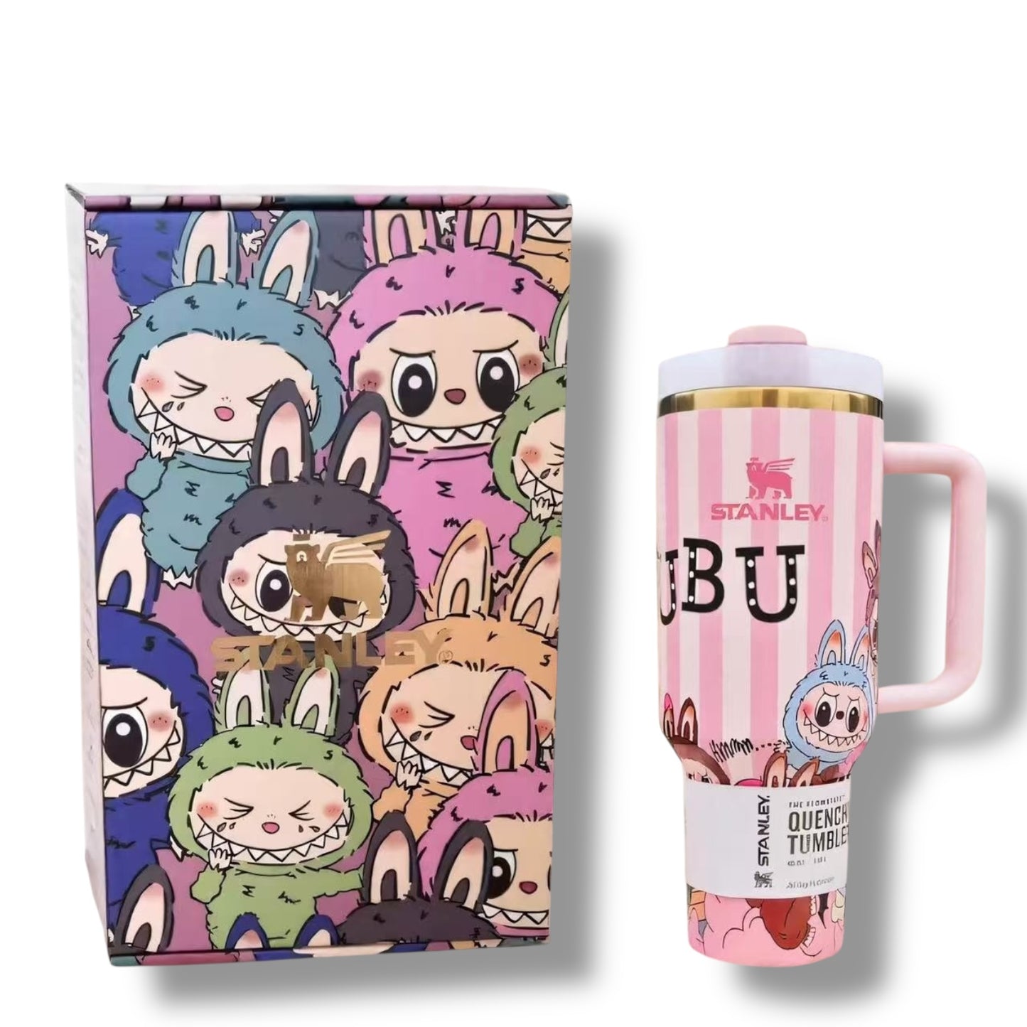 Labubu Quencher 40 OZ, Stanley Tumbler, Little Macaron Monsters Cup