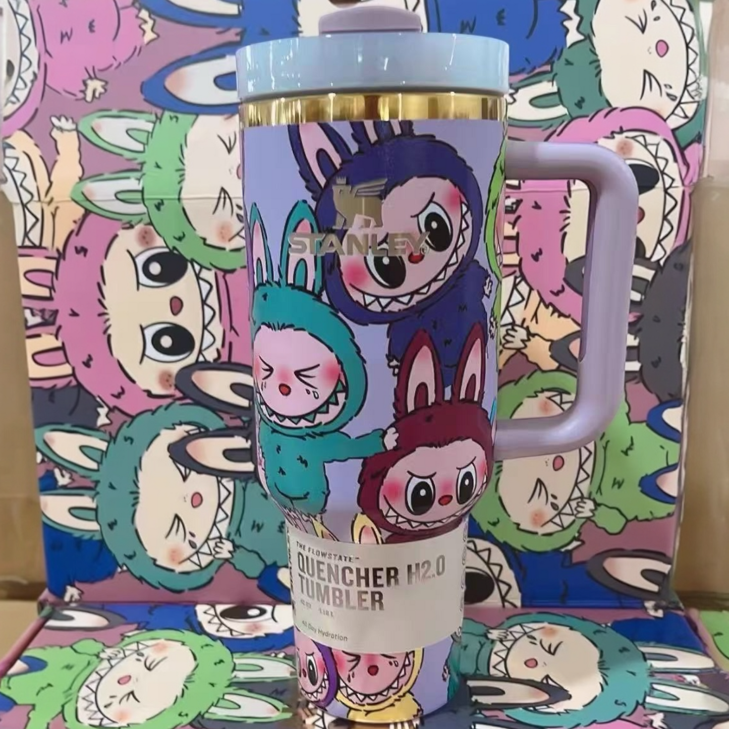 Labubu Quencher 40 OZ, Stanley Tumbler, Little Macaron Monsters Cup